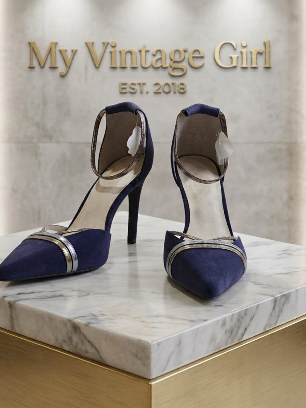 Nine West Blue Suede Pump